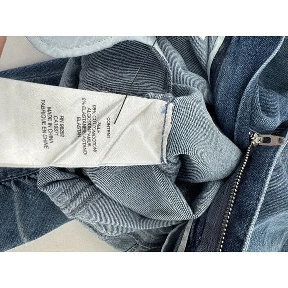 Tibi Jeans Size 6 Vintage Stone Slouchy Rouched Blue Cropped Denim Pants Women’s - Picture 13 of 16